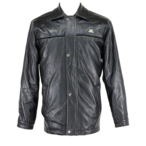 QUIET LUXURY Bottega Italia Leather Jacket Men’s M Black Made in Italy Workwear